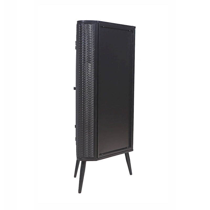 Modern 3-Tier Corner Storage Cabinet with Tempered Glass Doors, Shelves & Metal Frame - Freestanding Space-Saving Organizer