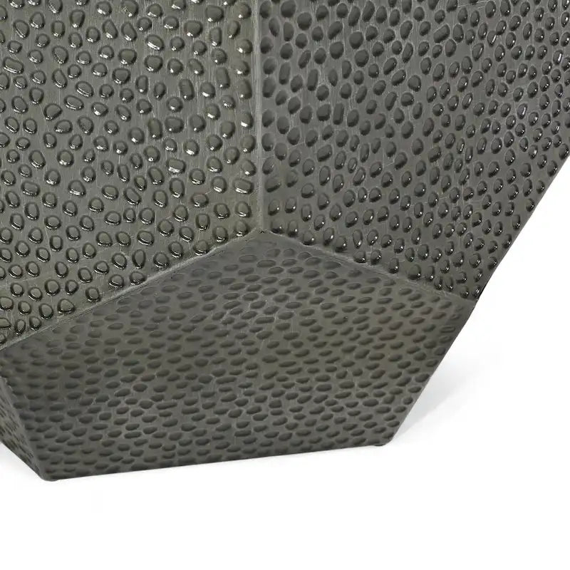 Hammered Iron Geometric Side Table by