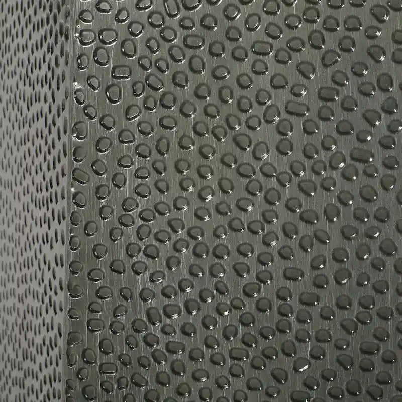 Hammered Iron Geometric Side Table by