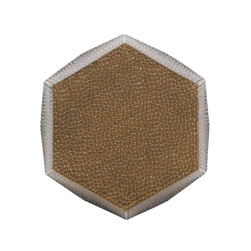Hammered Iron Geometric Side Table by
