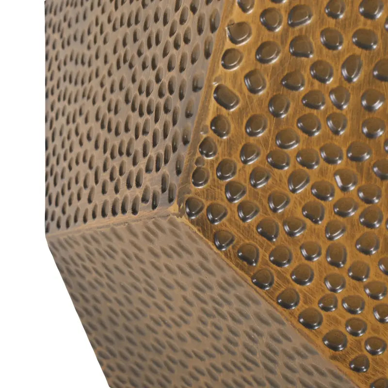 Hammered Iron Geometric Side Table by