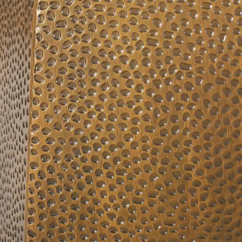 Hammered Iron Geometric Side Table by