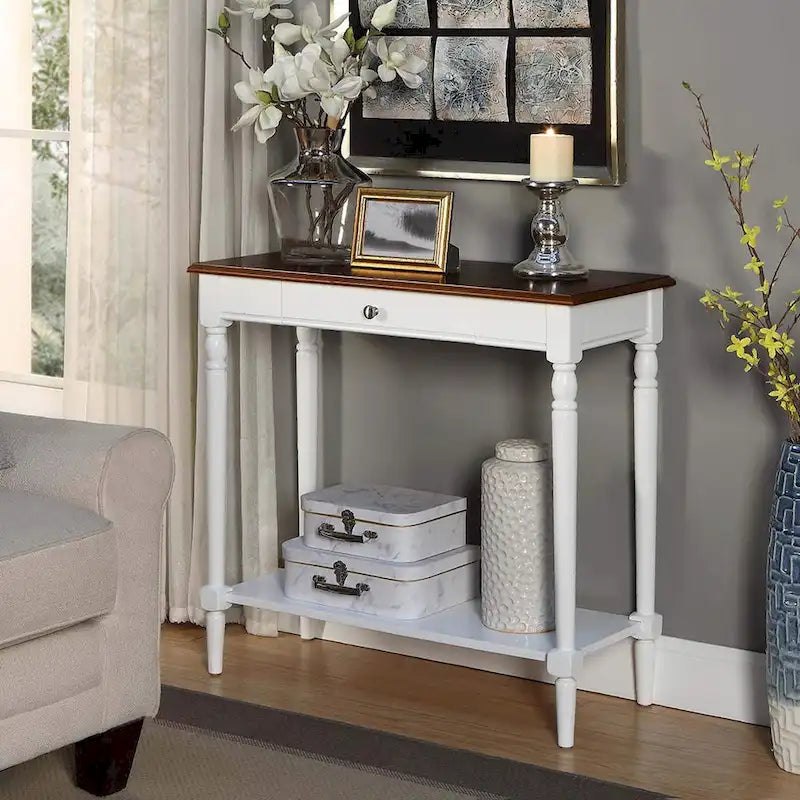 Convenience French Country 1 Drawer Hall Table with Shelf