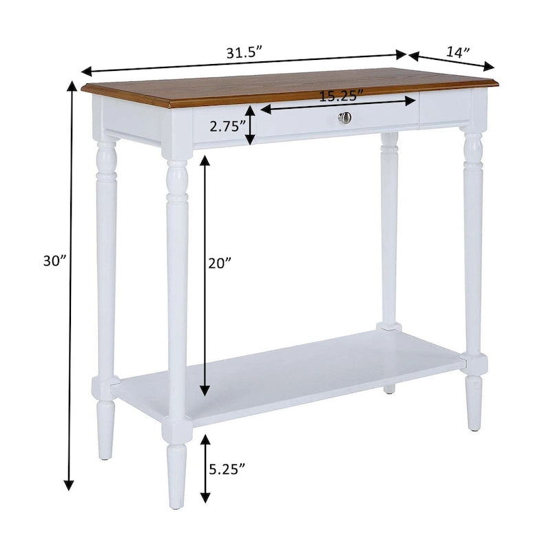 Convenience French Country 1 Drawer Hall Table with Shelf