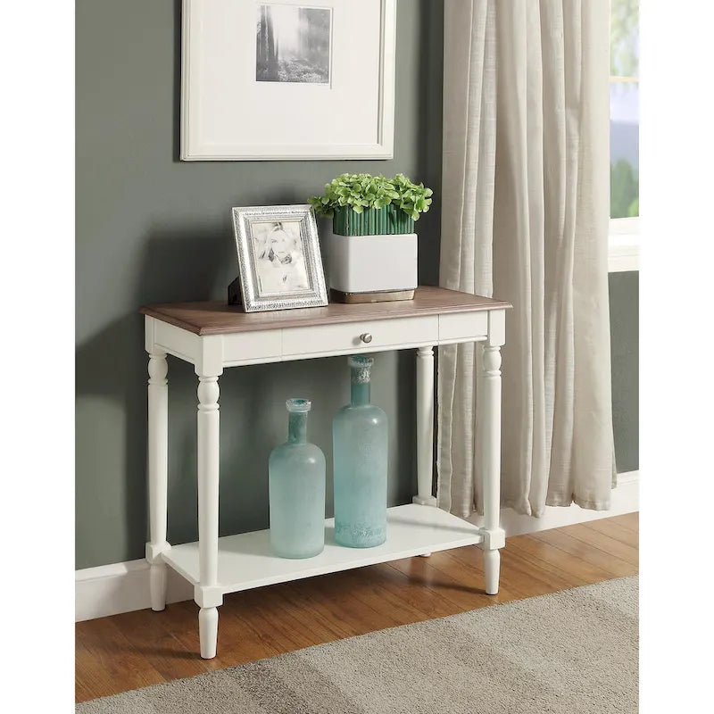Convenience French Country 1 Drawer Hall Table with Shelf