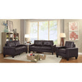 58 in. W Flared Arm Faux Leather Straight Sofa - 32L x 58W x 36H