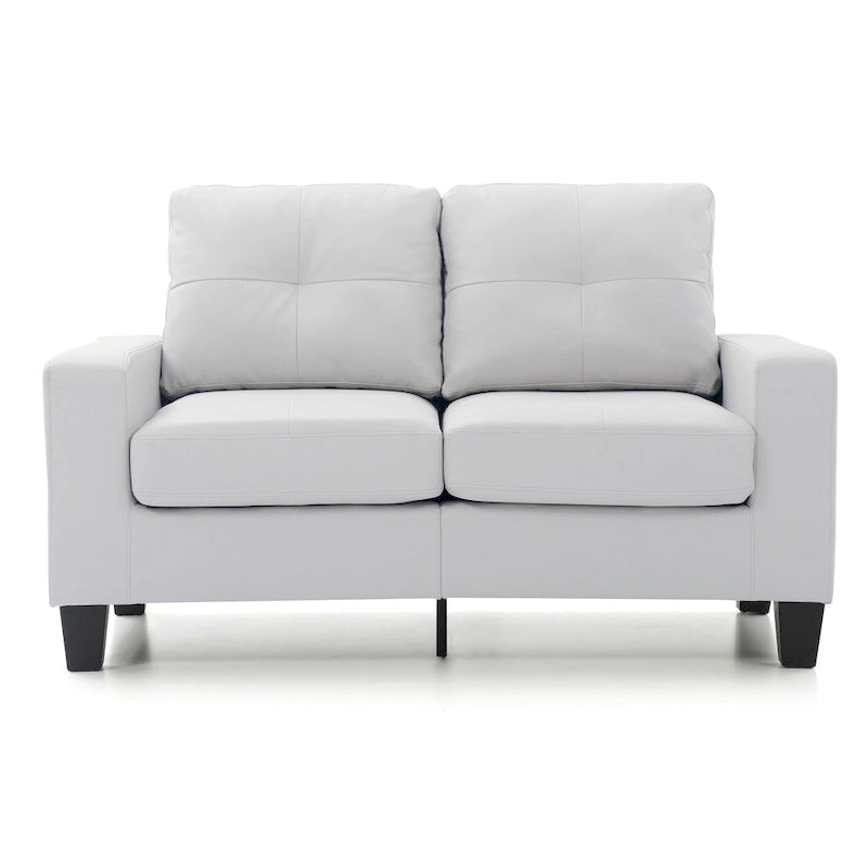 58 in. W Flared Arm Faux Leather Straight Sofa - 32L x 58W x 36H