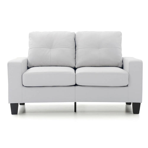 58 in. W Flared Arm Faux Leather Straight Sofa - 32L x 58W x 36H