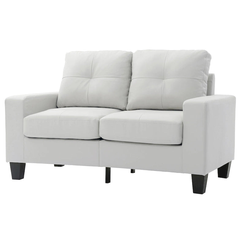 58 in. W Flared Arm Faux Leather Straight Sofa - 32L x 58W x 36H