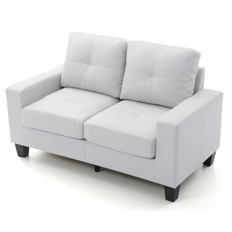 58 in. W Flared Arm Faux Leather Straight Sofa - 32L x 58W x 36H