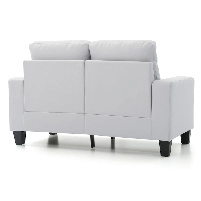 58 in. W Flared Arm Faux Leather Straight Sofa - 32L x 58W x 36H