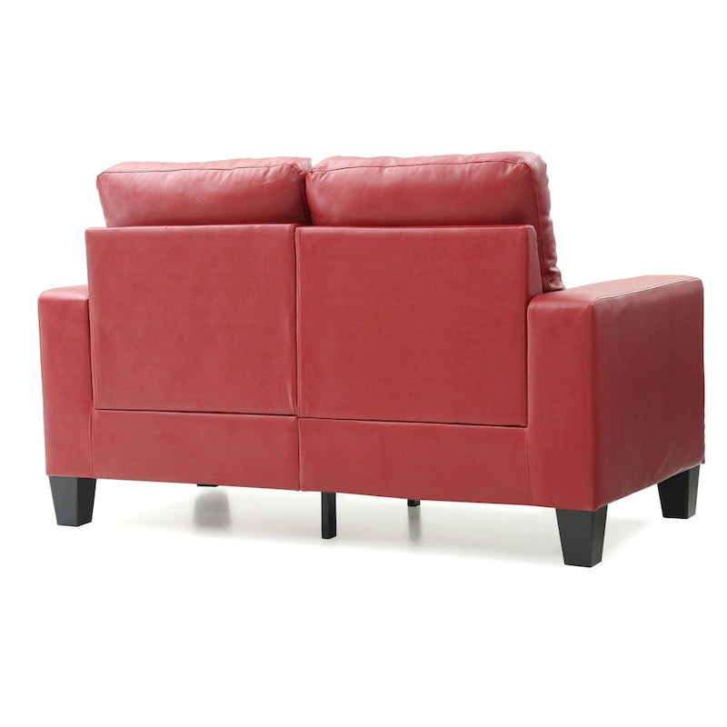 58 in. W Flared Arm Faux Leather Straight Sofa - 32L x 58W x 36H