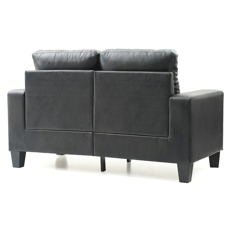 58 in. W Flared Arm Faux Leather Straight Sofa - 32L x 58W x 36H