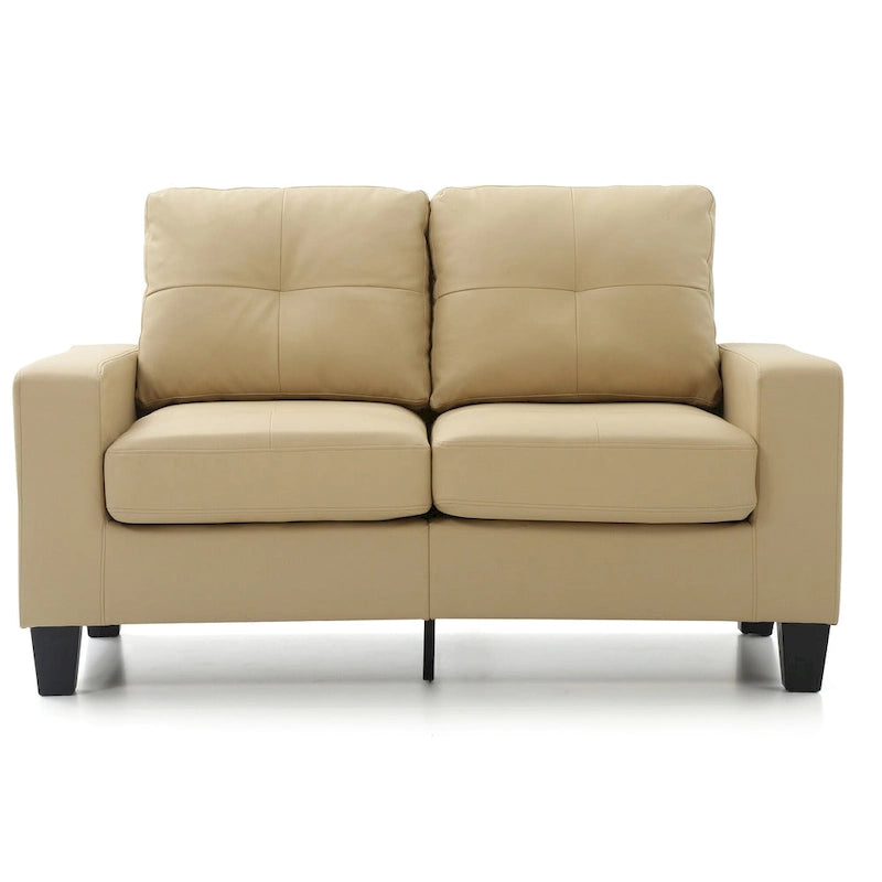 58 in. W Flared Arm Faux Leather Straight Sofa - 32L x 58W x 36H