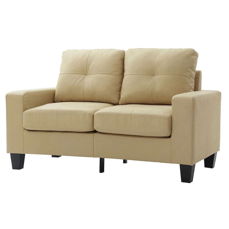 58 in. W Flared Arm Faux Leather Straight Sofa - 32L x 58W x 36H