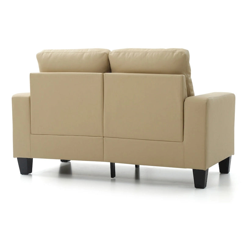 58 in. W Flared Arm Faux Leather Straight Sofa - 32L x 58W x 36H