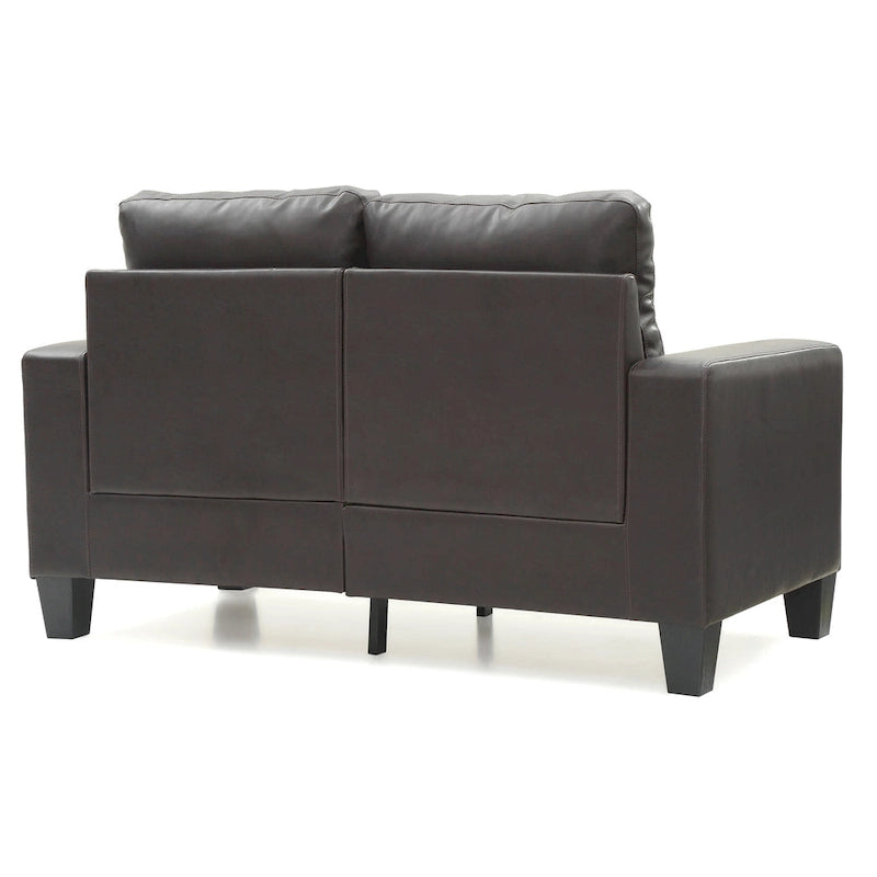 58 in. W Flared Arm Faux Leather Straight Sofa - 32L x 58W x 36H