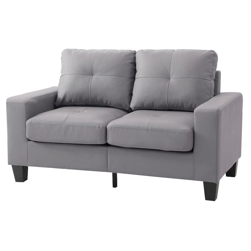 58 in. W Flared Arm Faux Leather Straight Sofa - 32L x 58W x 36H