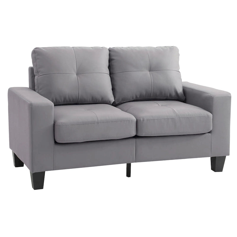 58 in. W Flared Arm Faux Leather Straight Sofa - 32L x 58W x 36H