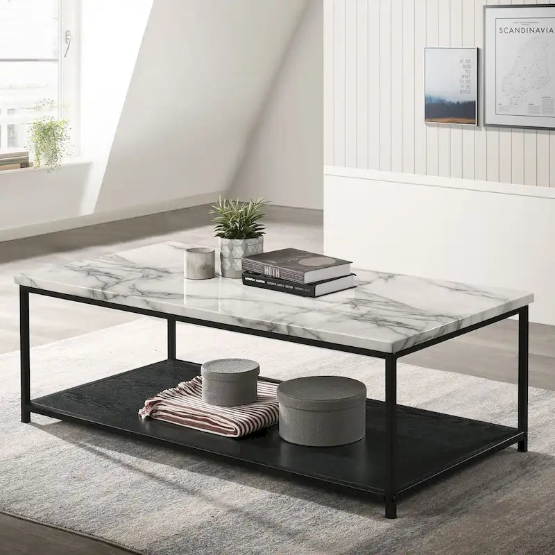 47-inch Wood 1-Shelf Coffee Table by