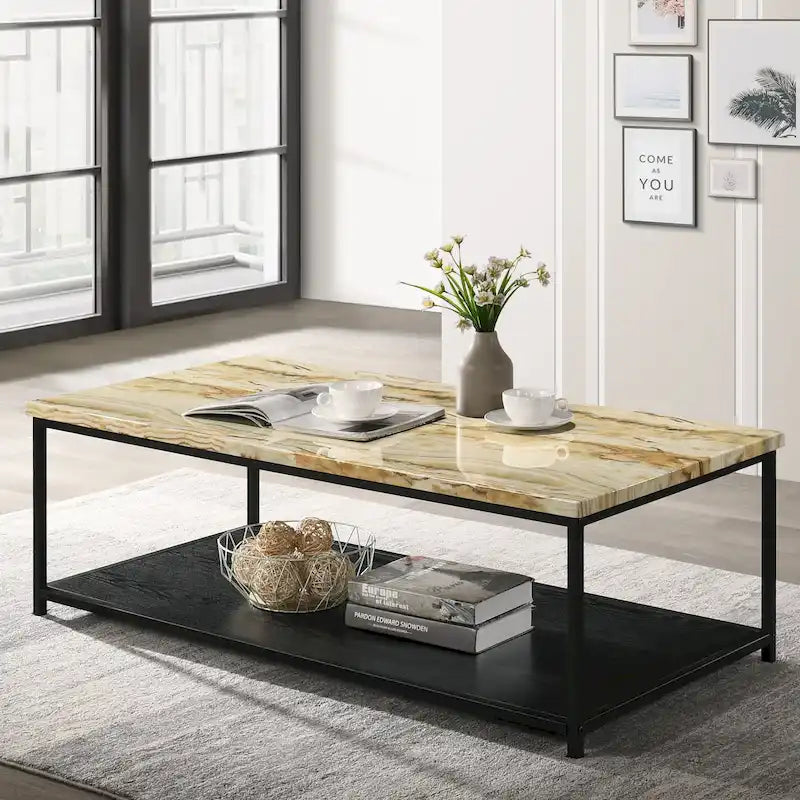 47-inch Wood 1-Shelf Coffee Table by