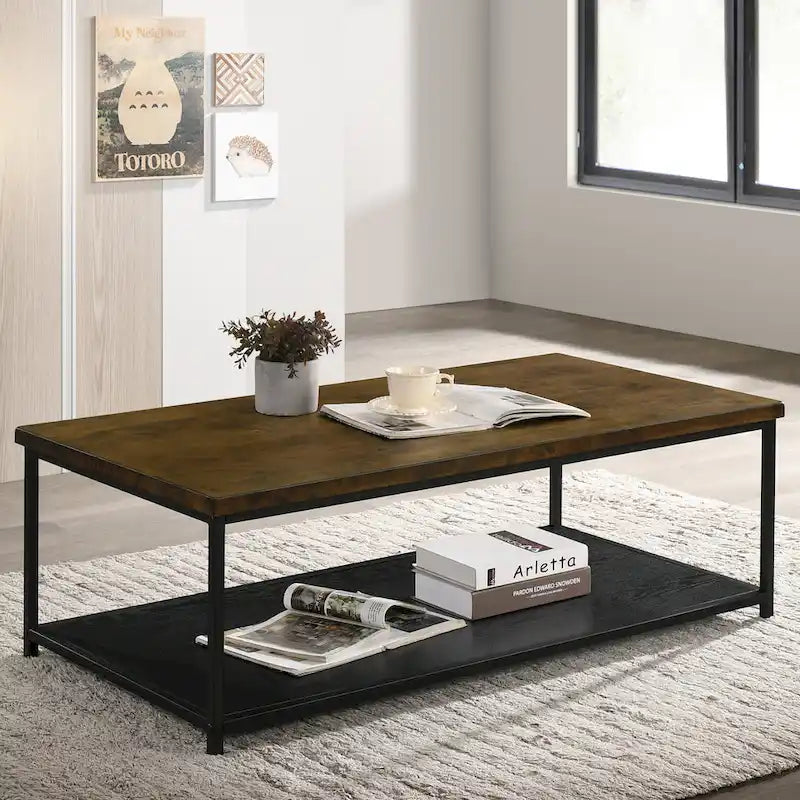 47-inch Wood 1-Shelf Coffee Table by