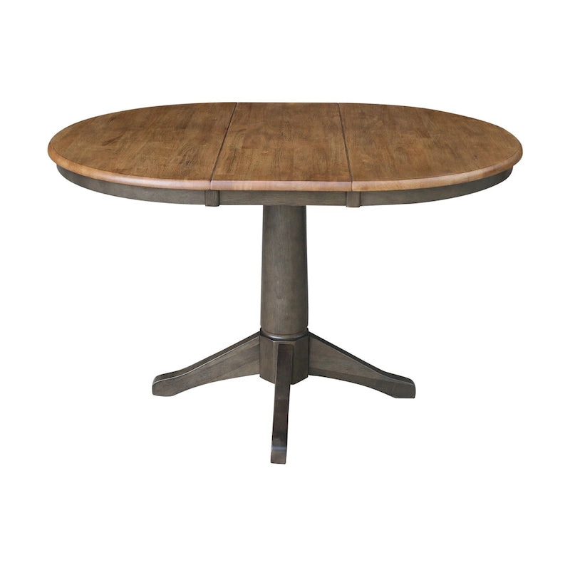 36 Round Solid Wood Extension Dining Table with 2 Dining Chairs