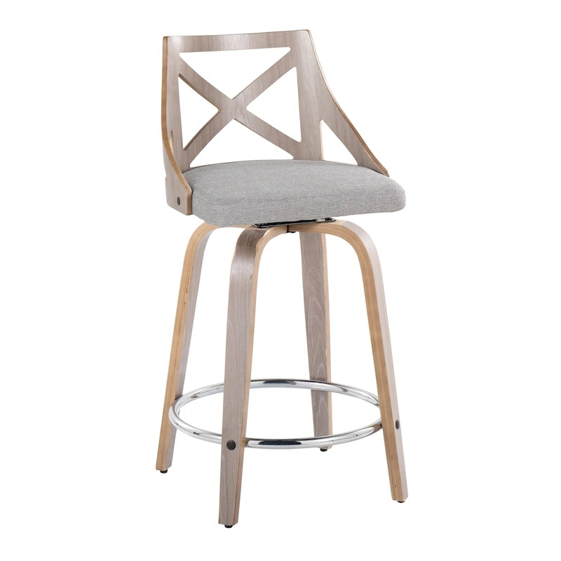 The 24 Fixed-Height Counter Stool with Bent Wood Legs (Set of 2)