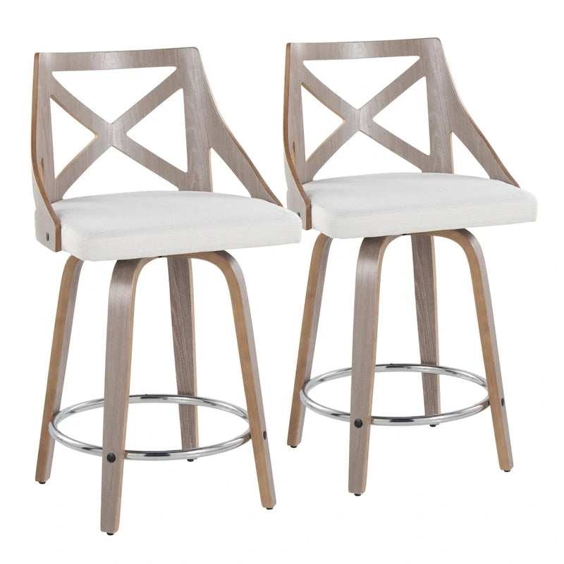 The 24 Fixed-Height Counter Stool with Bent Wood Legs (Set of 2)
