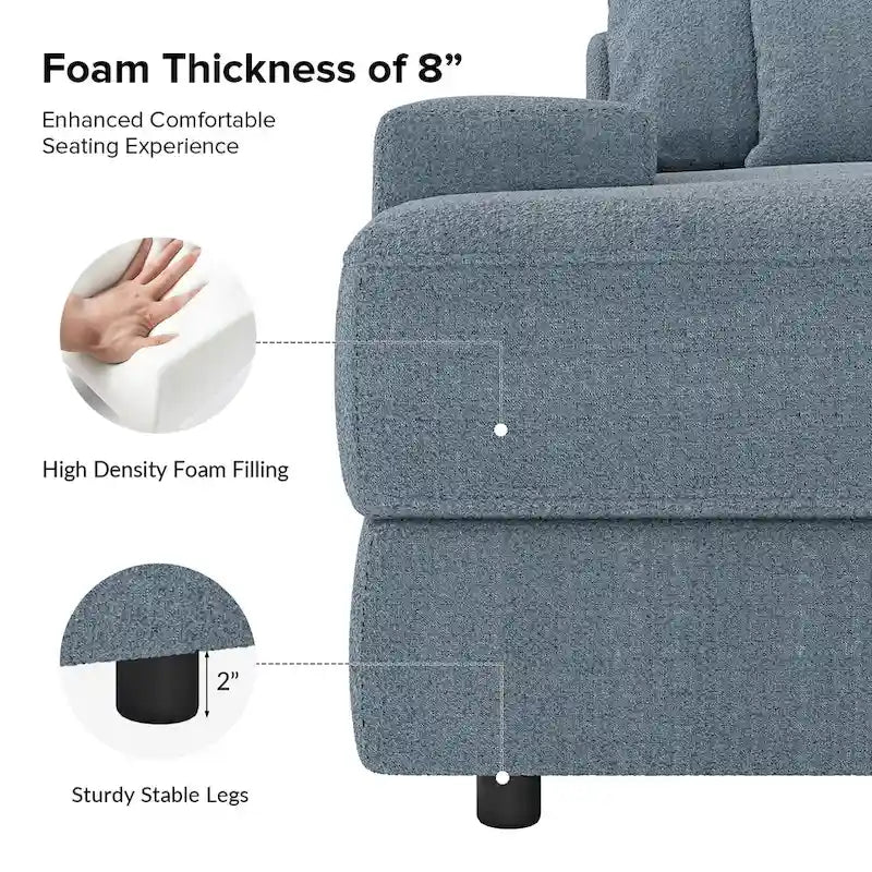 Oversize 57 Deep Square Arm Sofa