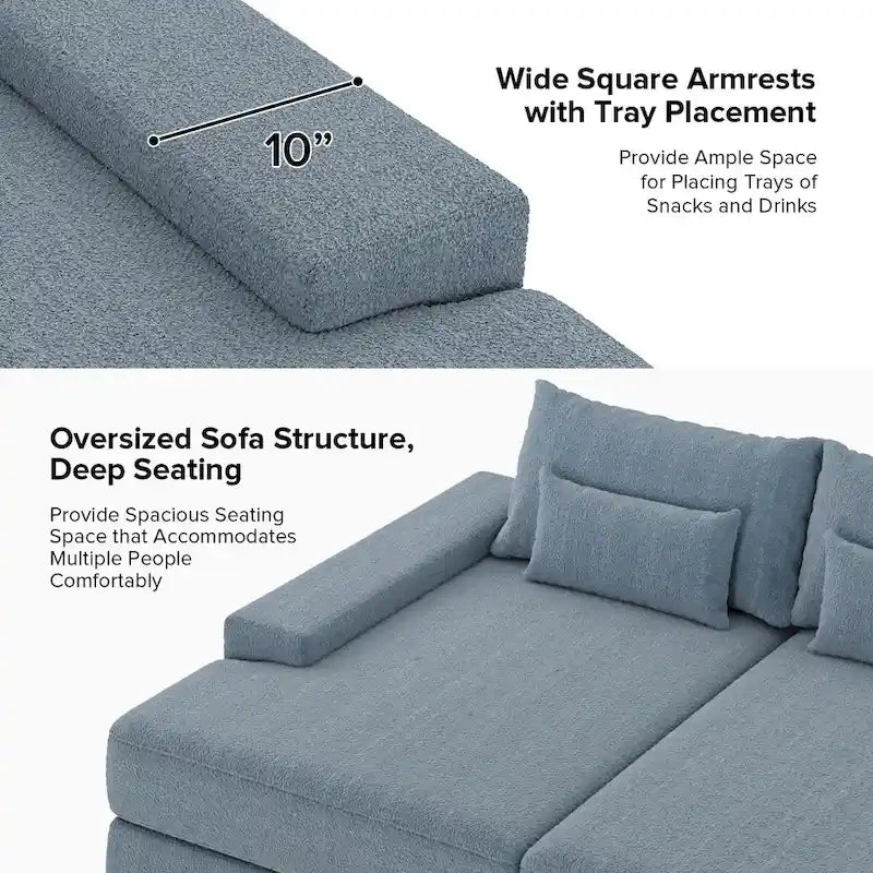 Oversize 57 Deep Square Arm Sofa