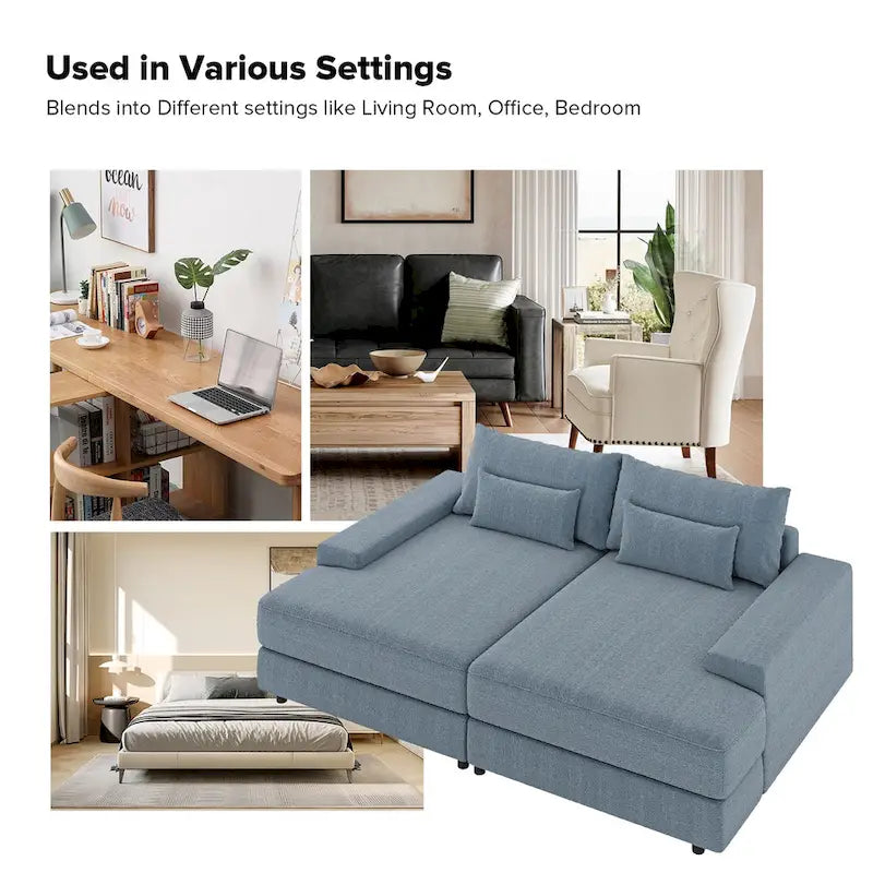 Oversize 57 Deep Square Arm Sofa