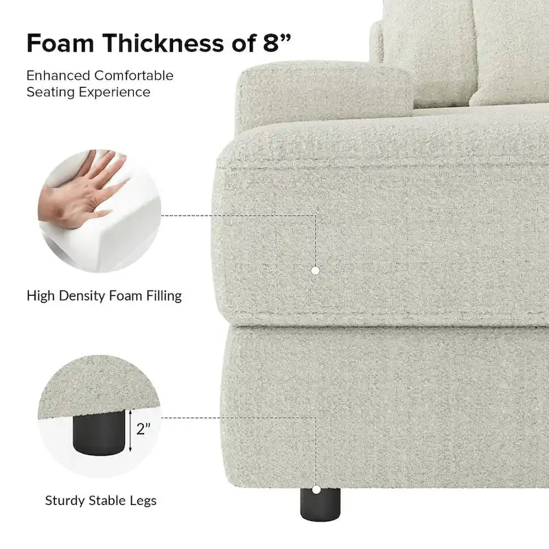 Oversize 57 Deep Square Arm Sofa