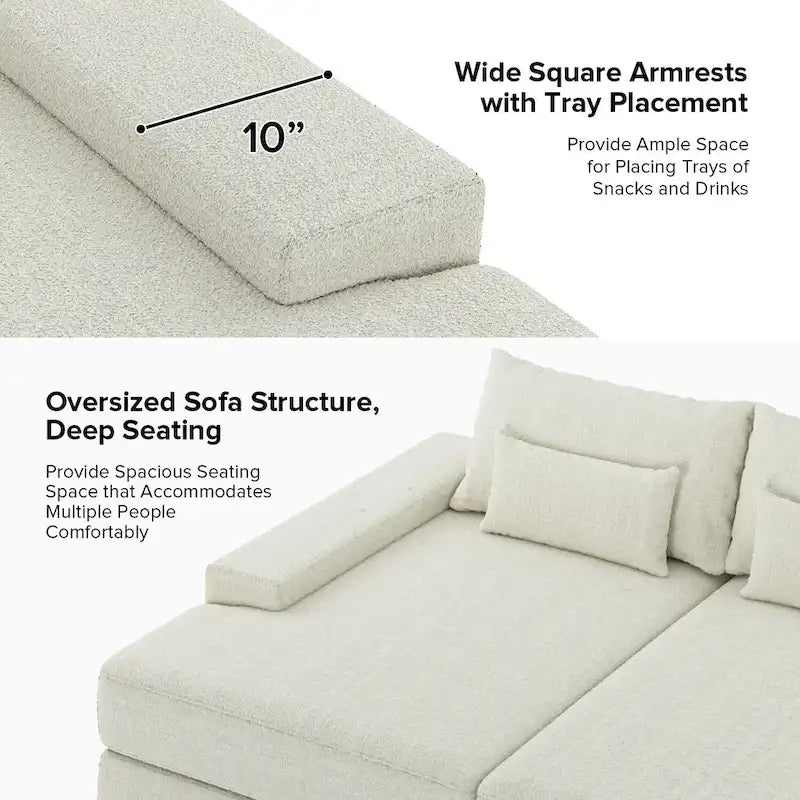 Oversize 57 Deep Square Arm Sofa