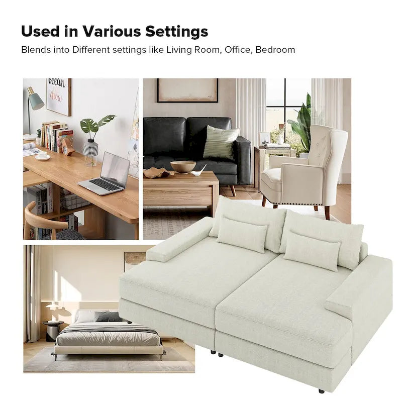 Oversize 57 Deep Square Arm Sofa