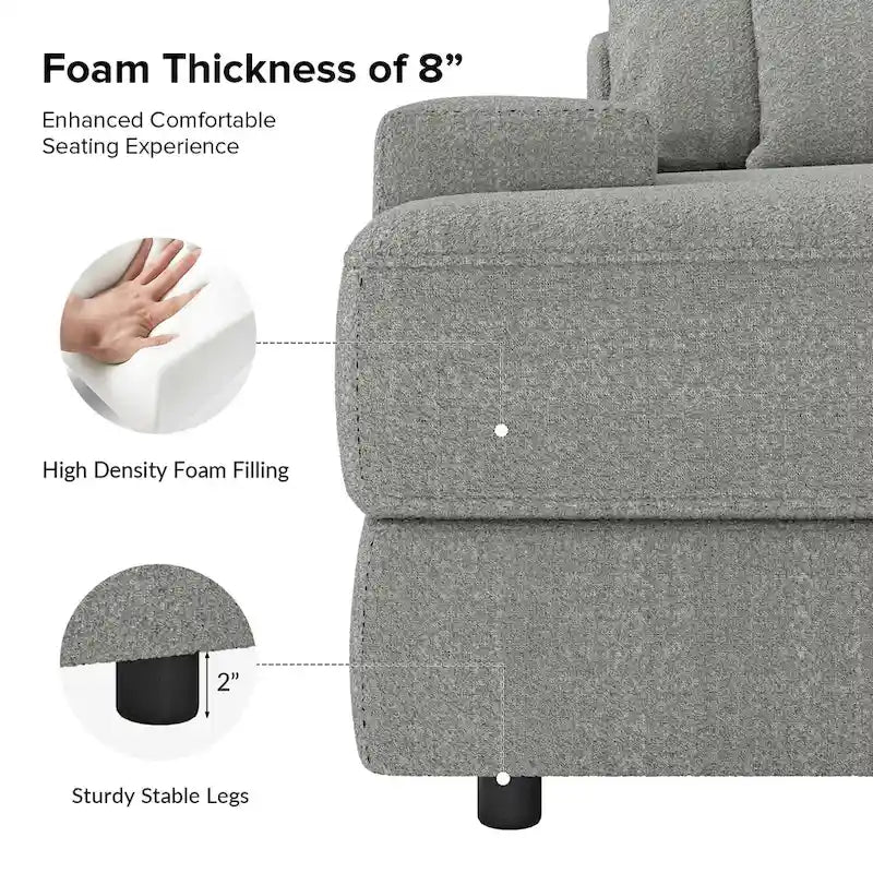 Oversize 57 Deep Square Arm Sofa