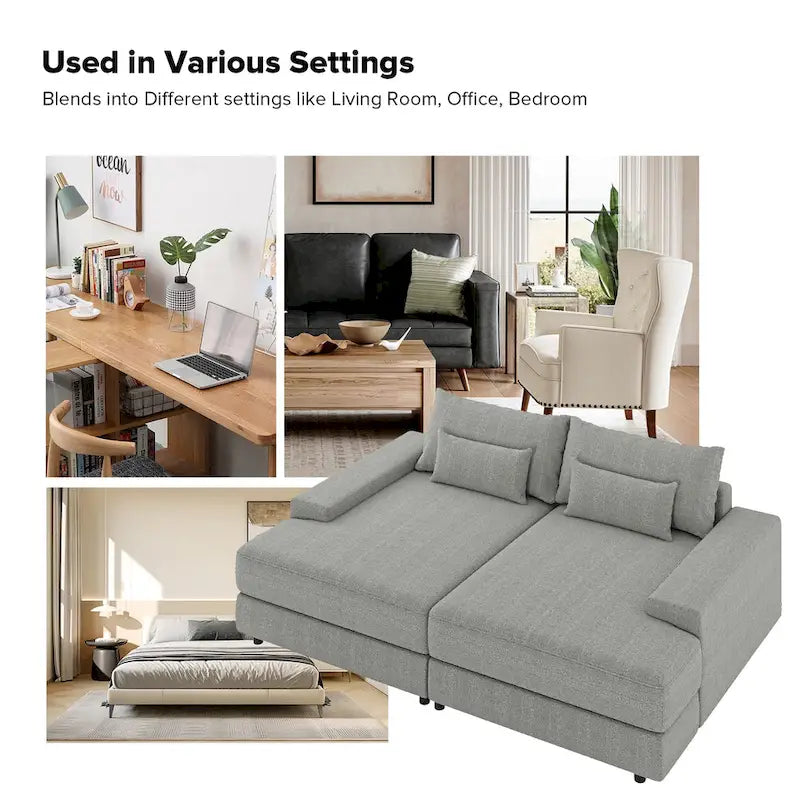 Oversize 57 Deep Square Arm Sofa