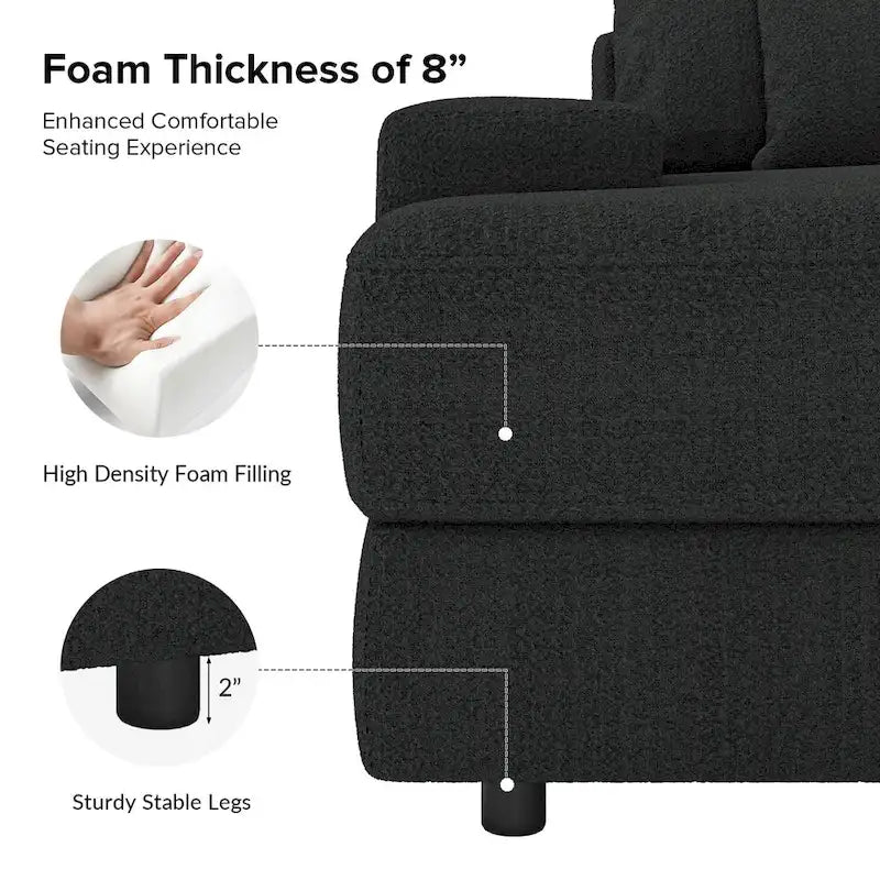 Oversize 57 Deep Square Arm Sofa
