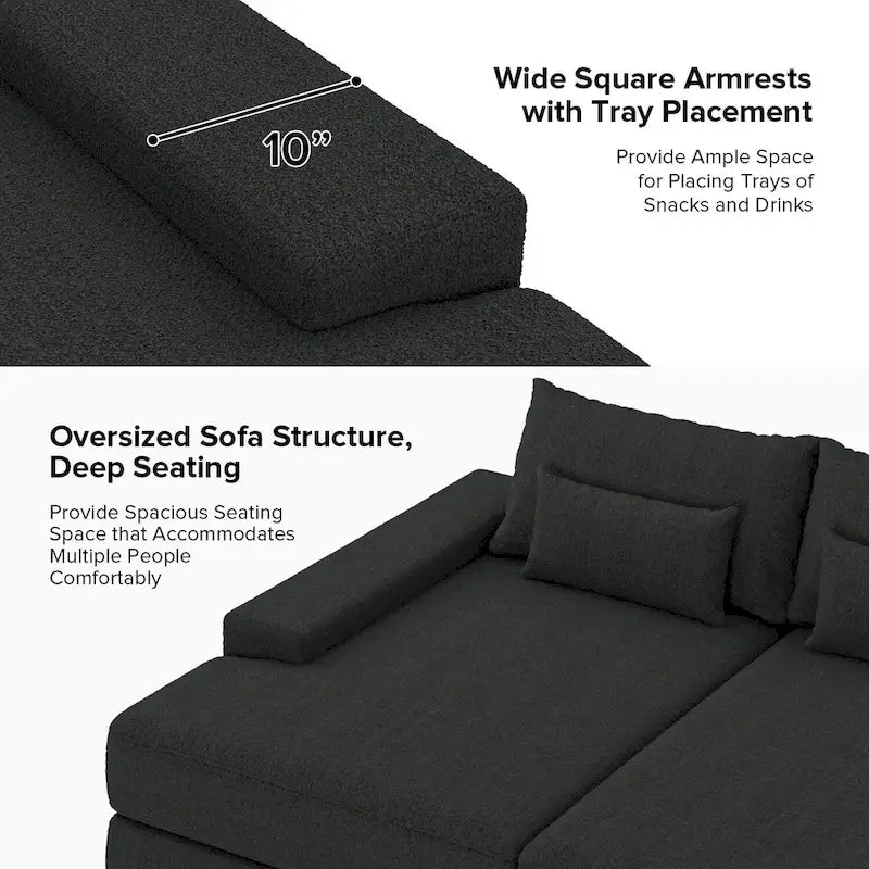 Oversize 57 Deep Square Arm Sofa