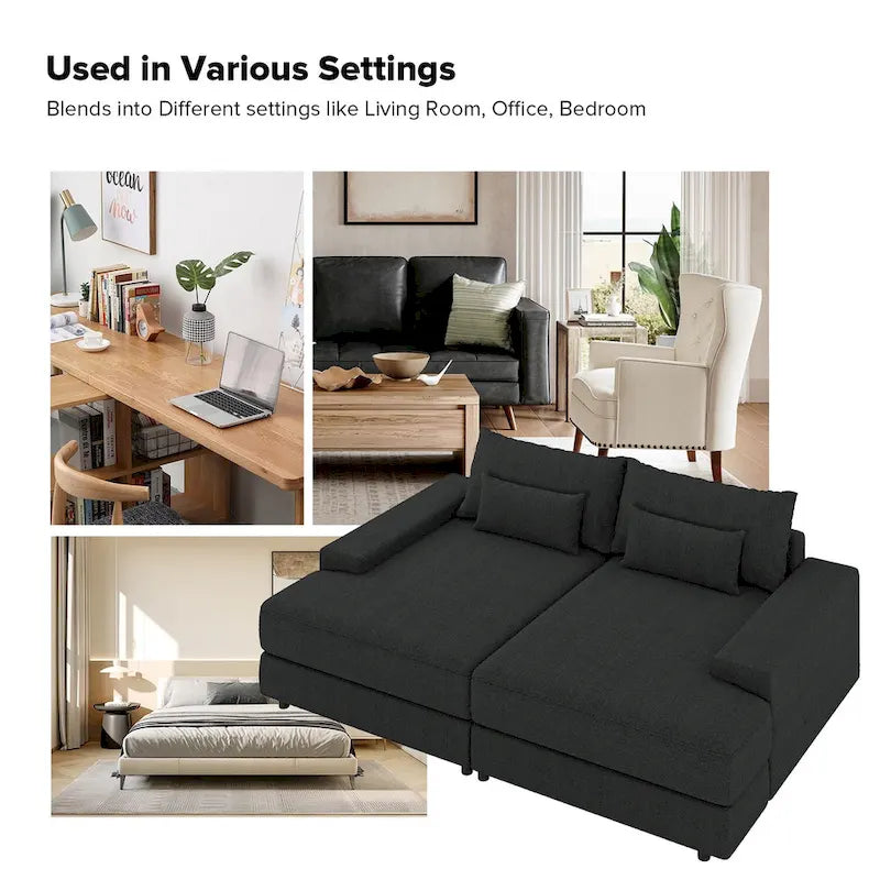 Oversize 57 Deep Square Arm Sofa