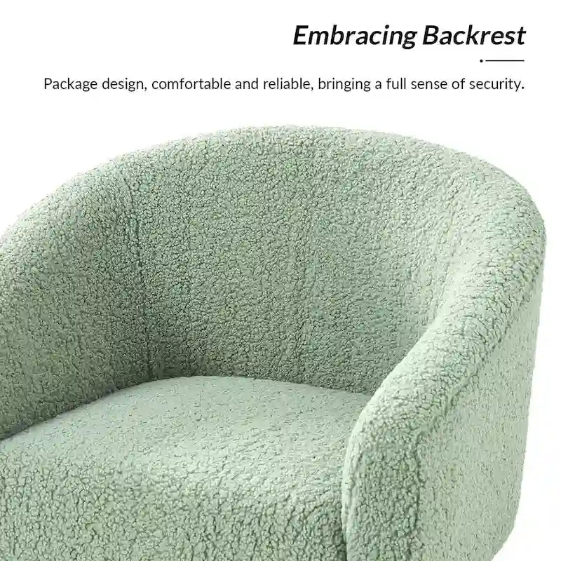 Modern 30W Boucle Armchair with Solid Wood Legs Set of 2