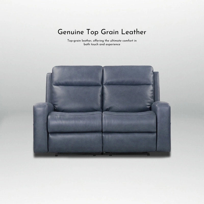 Genuine Leather Electric Recliner Loveseat Power Reclining Loveseat with Storage, USB Charge Port for Living Room