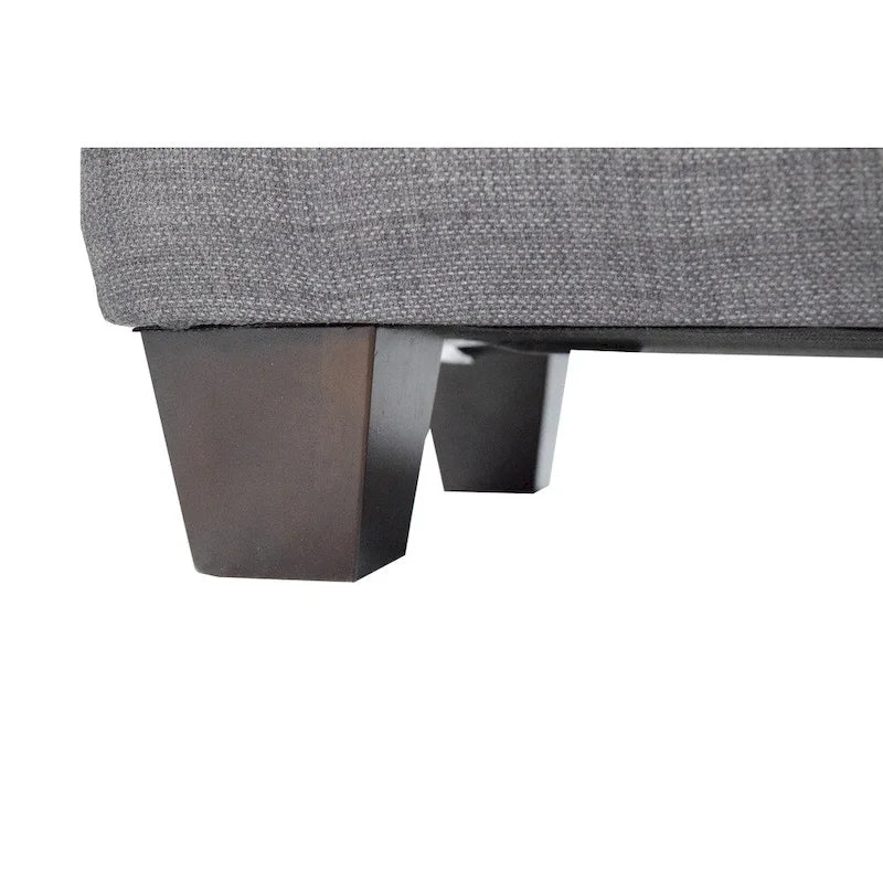 Grey-Red Tint Diamond Tufted Shoe Storage Bench