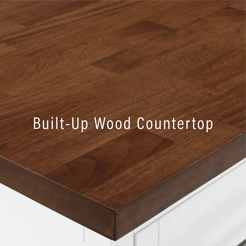 Wood Top Kitchen Island W/X-Back Stools