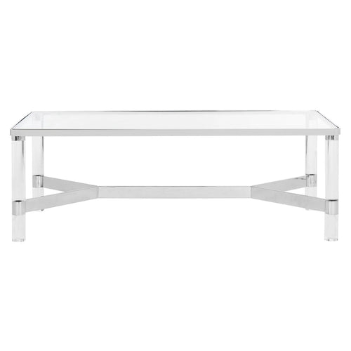 Acrylic Silver Coffee Table - 47Wx24Dx17H